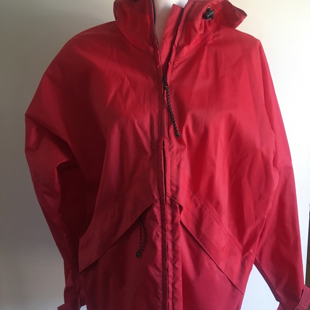L.L Bean Red Lightweight Rain Jacket
